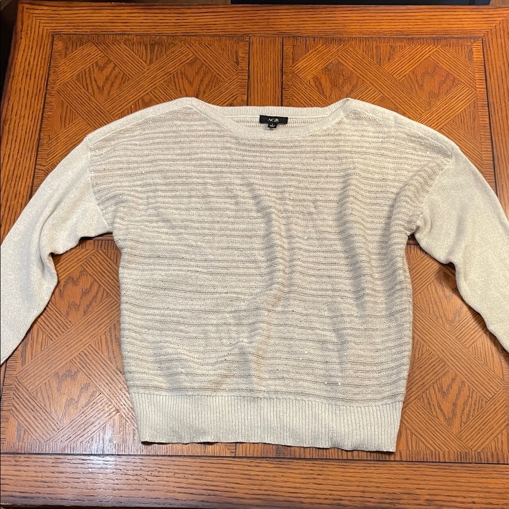 AGB Metallic Cream Sweater